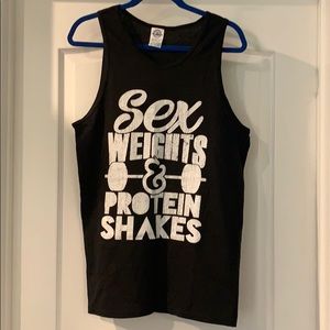 Graphic T - “Sex, Weights and protein shakes” - M